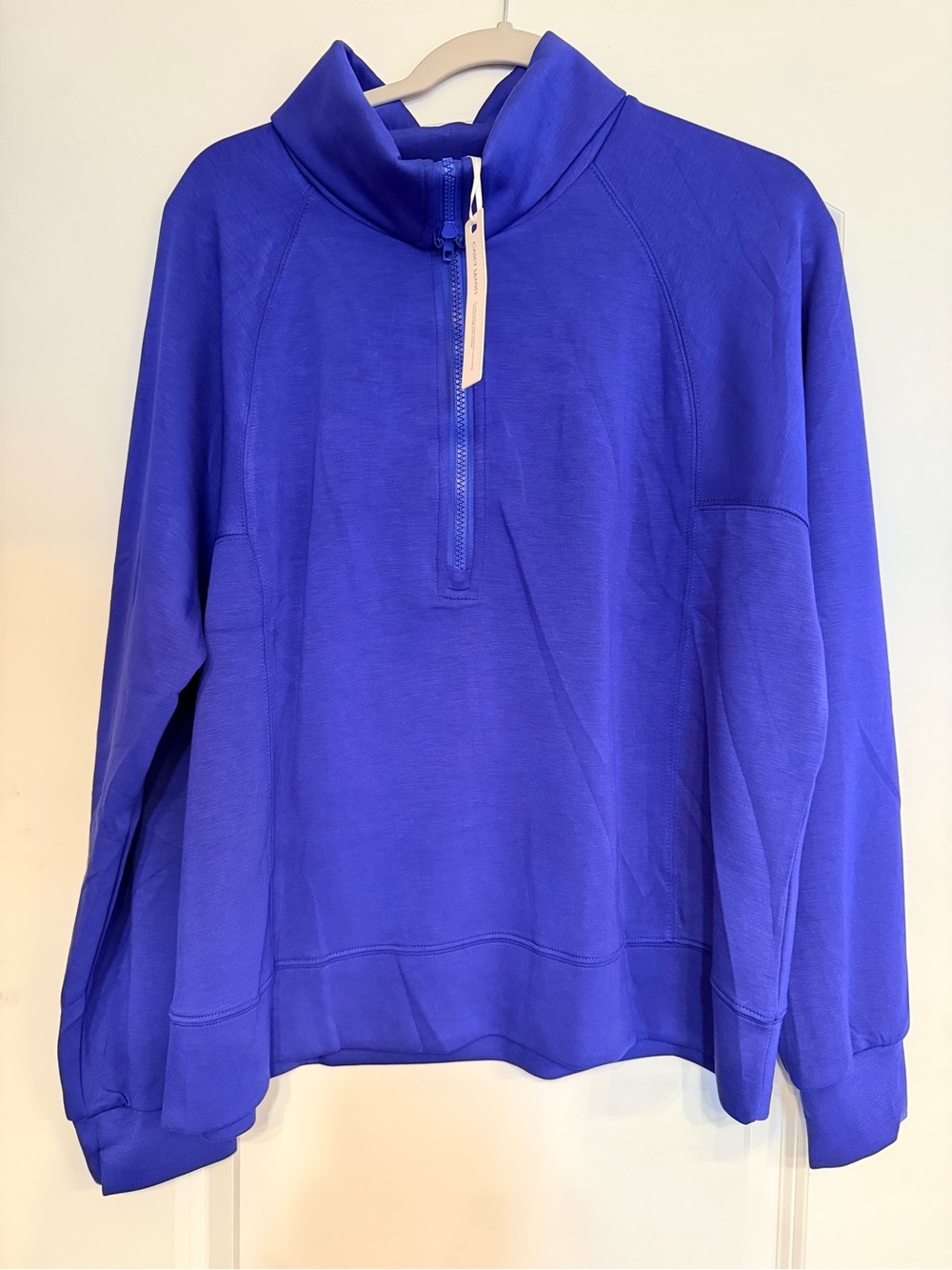 Womens Quarter-Zip Sweater Pullover - Royal Blue